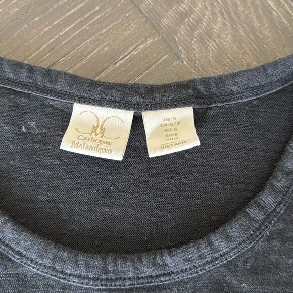 Catherine Malandrino tank top, black, loose, flowy, sheer, chiffon, sleeveless - Picture 3 of 4